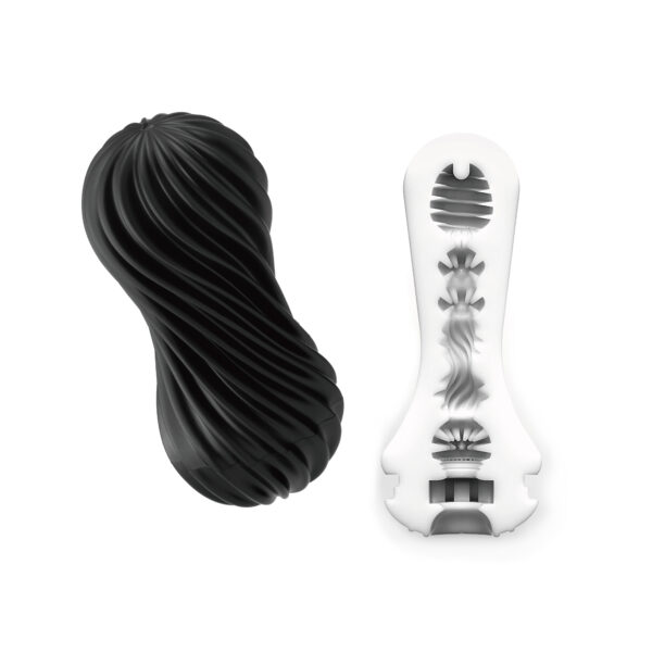 Tenga - Flex Masturbatie Sleeve Rocky Zwart - Afbeelding 3