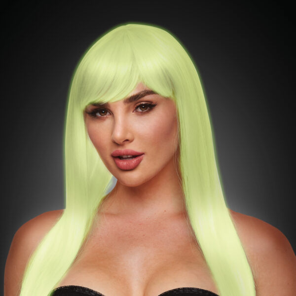 Pleasure Wigs - Pruik Amber Wit Glow in the Dark - Afbeelding 2