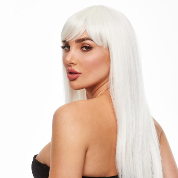 Pleasure Wigs - Pruik Amber Wit Glow in the Dark - Afbeelding 3