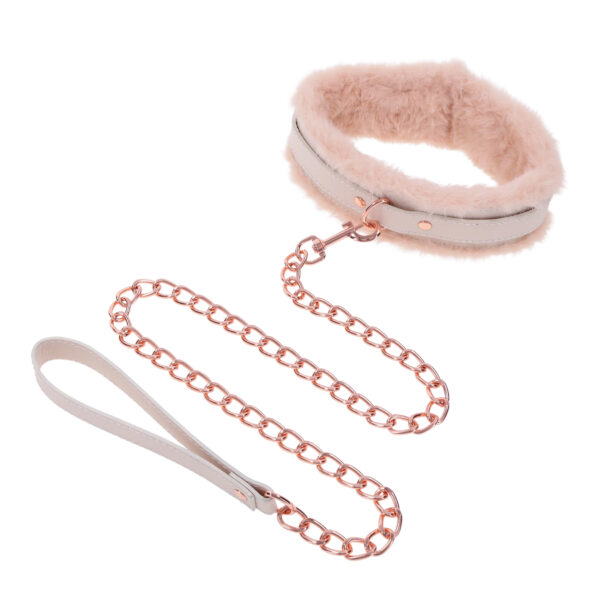 Sportsheets - S&M Peaches ‘n CreaMe Fur Collar & Leash Cream - Afbeelding 3